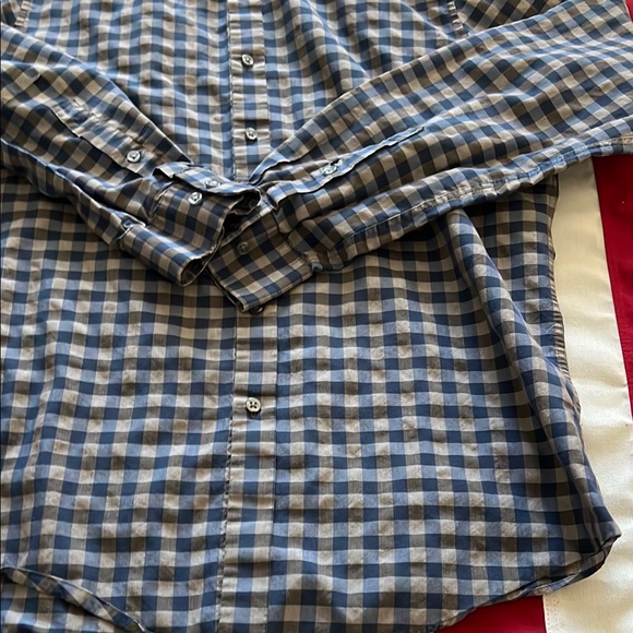 Checkered Blue and Grey Button-Up Shirt - Picture 3 of 15